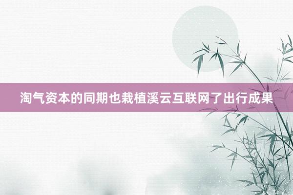 淘气资本的同期也栽植溪云互联网了出行成果